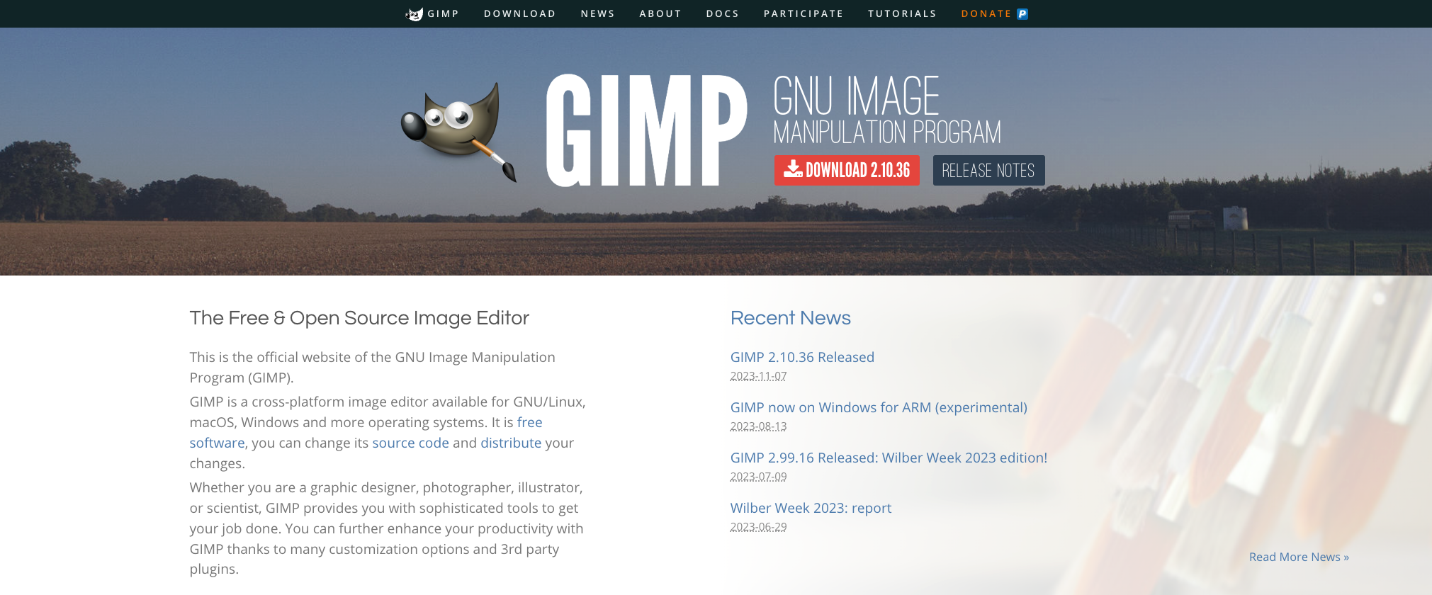 gimp best web design tool